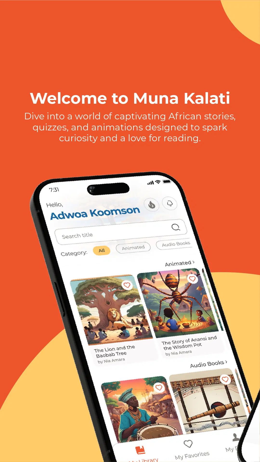 Muna Kalati App Welcome Screen